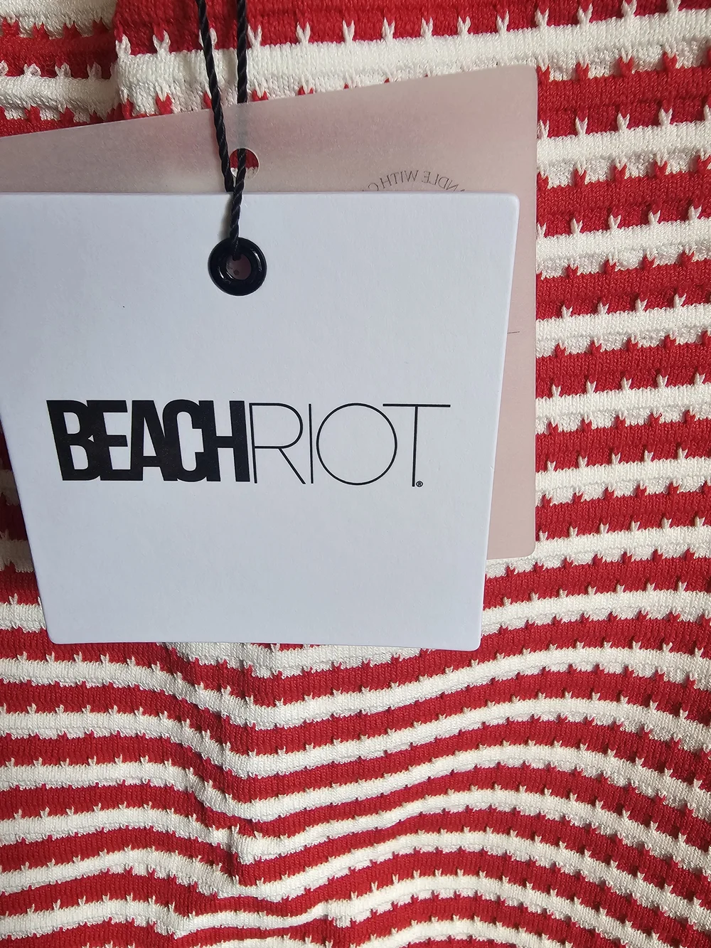 Beach Riot Hayes One Piece Swimsuit Red White Stripe NWT L $178